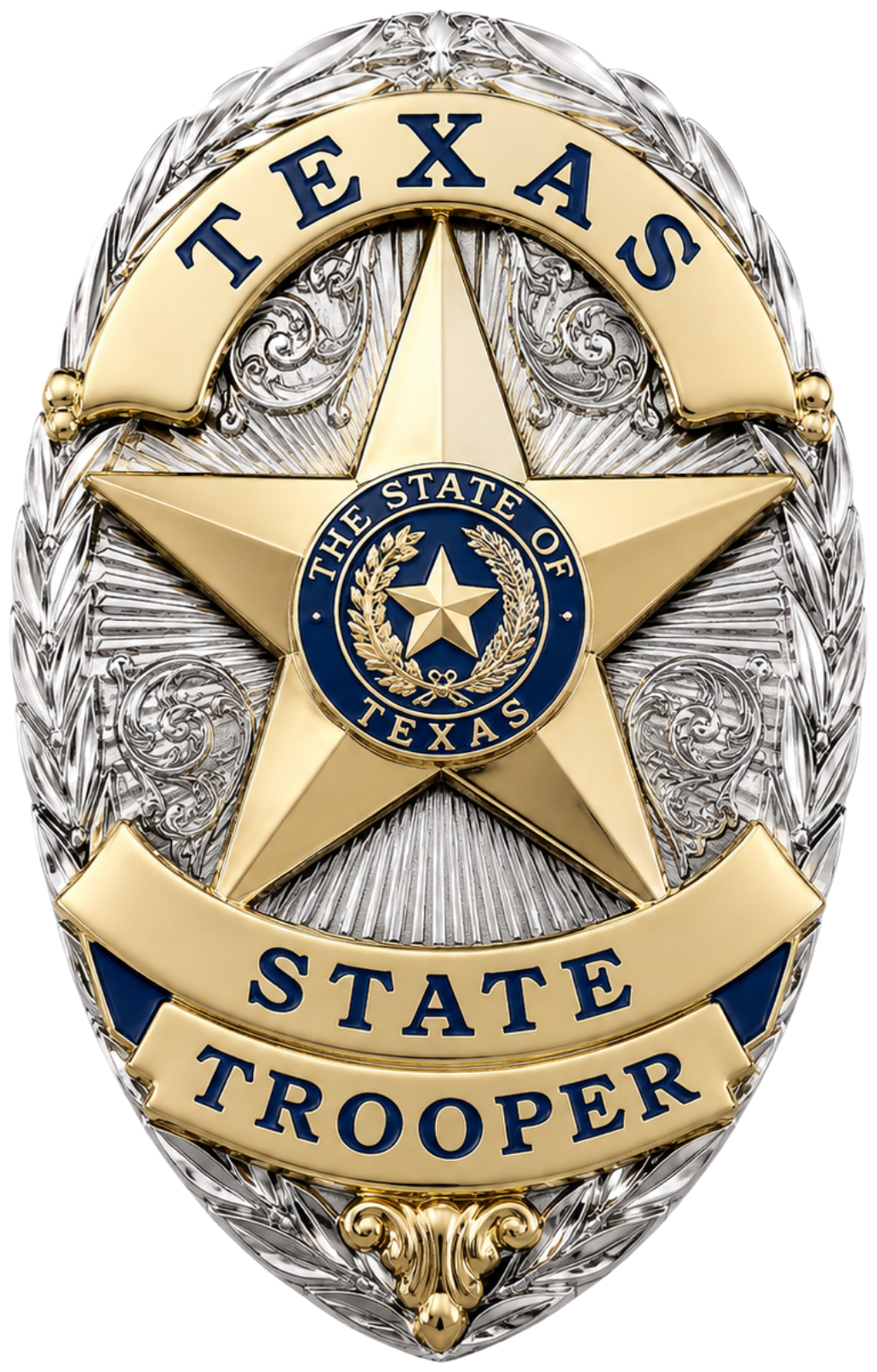 Former Texas State Trooper badge representing Paul of Rhino Scoop