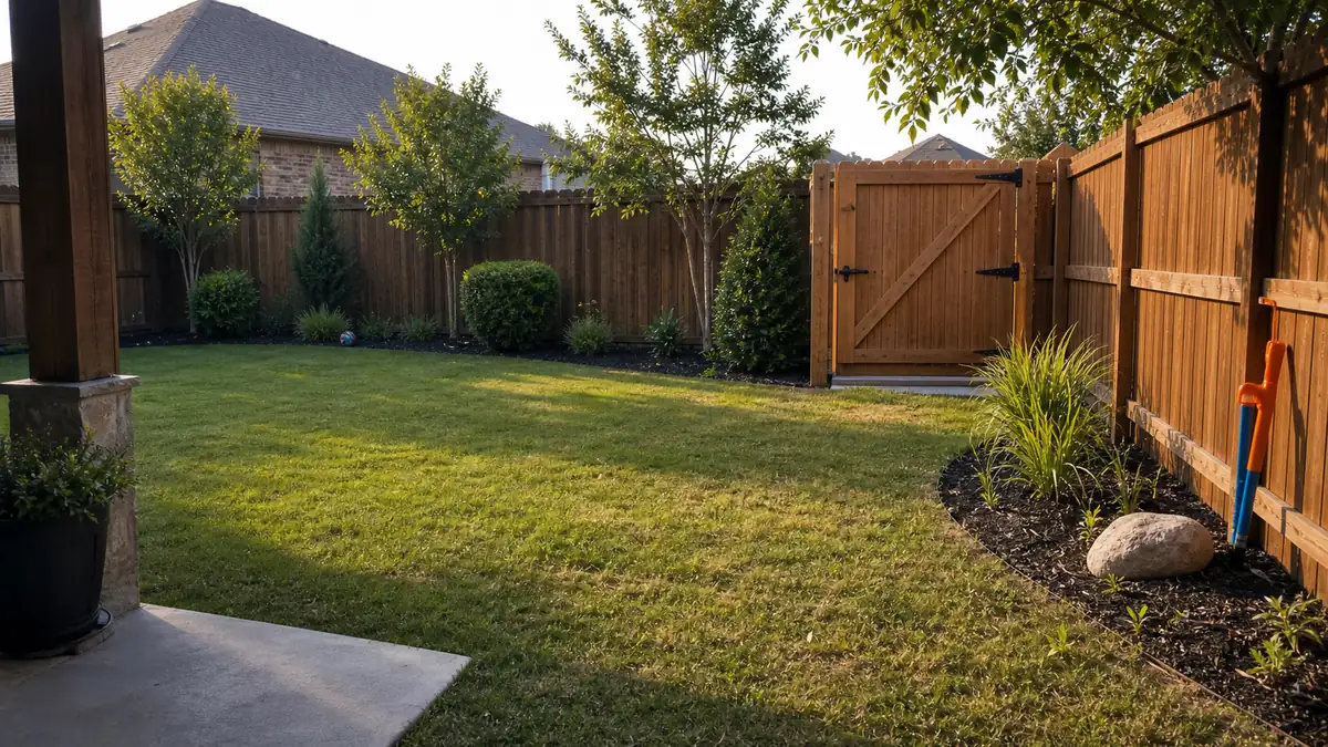 Clean normal North Texas yard after Rhino Scoop service